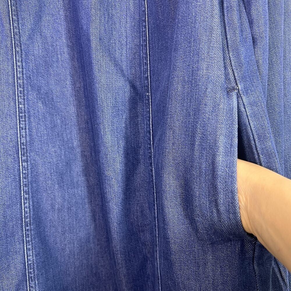Boden denim Dress Sz 6 Blouson Shift Tencel Chambray Long Sleeve Babaydoll Sprin - Picture 5 of 14